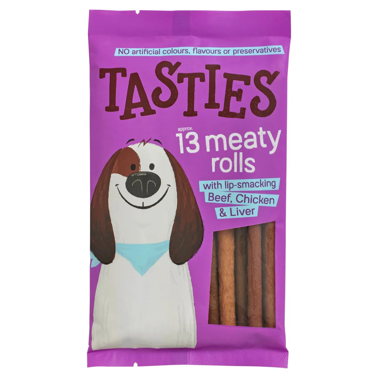 New Tasties 13 Meaty rolls With Beef, Chciken & Liver Dog Treats