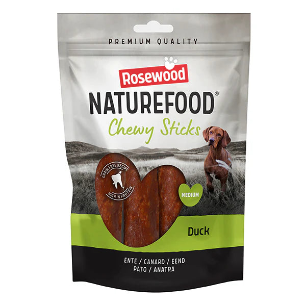 New Rosewood Naturefood Chewy Sticks Duck Flavour Chews