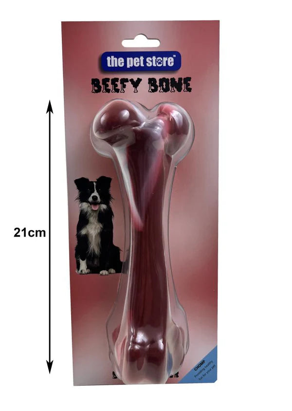 New The Pet Store Tough Beefy Bone Chew Toy